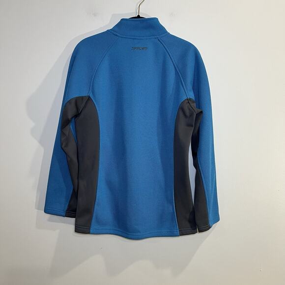 Spyder Full Zip Jacket For Kids Size XL 18-20 Blue And Gray Sweater - Picture 2 of 8